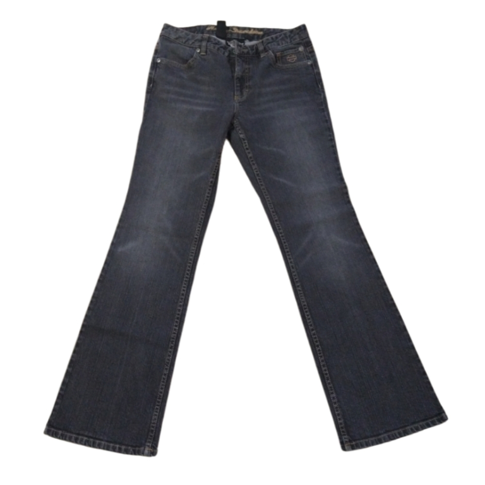 Size 8 Harley Davidson Contoured Boot Cut Stretch Black Jeans 99024-08VW Women's